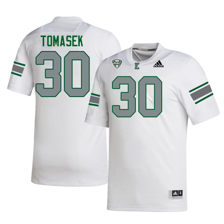 Eastern Michigan Eagles #30 Mitchell Tomasek College Football Jerseys Stitched Sale-White
